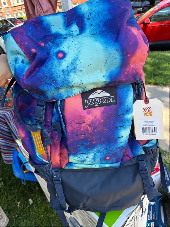 Jansport Handbags - Jansport Galaxy Print Backpack in Blue, Purple, Pink